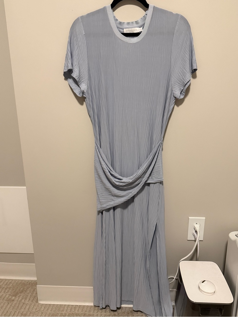 Jonathan Simkhai Light Blue Pleated Midi Dress